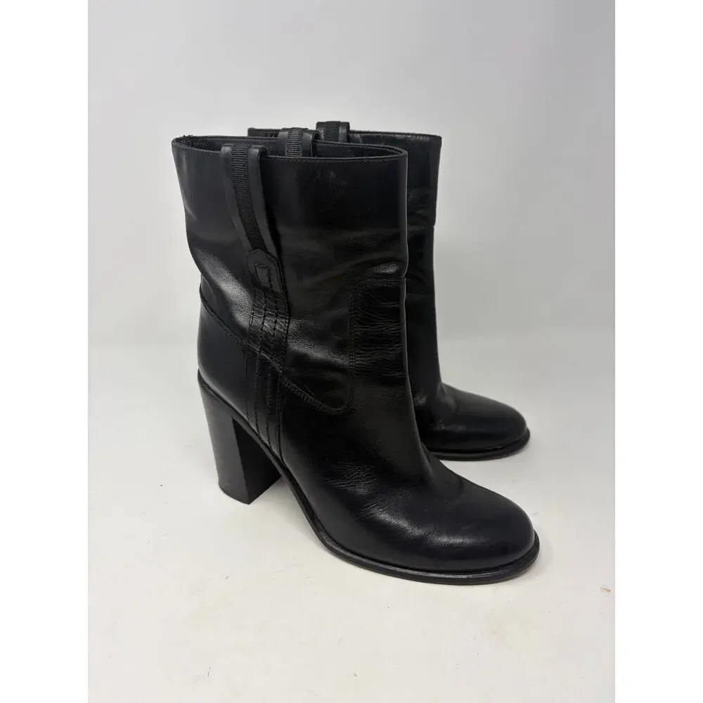 Kate Spade Baise heeled boots 10M black leather pull on almond toe
